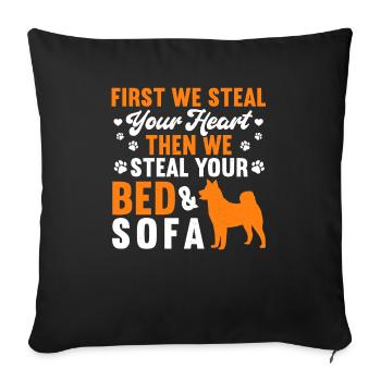 Akita Inu américain - Housse de coussin décorative 45 x 45 cm - noir - Devant