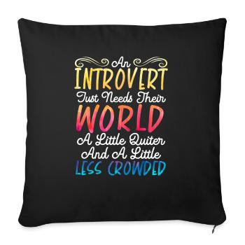 Personnalité introvertie Introversion Introverti - Housse de coussin décorative 45 x 45 cm - noir - Devant
