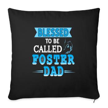 Blessed To Be Called Foster Dad Retro Awesome - Sofa pillowcase 17,3'' x 17,3'' (45 x 45 cm) - black - Front