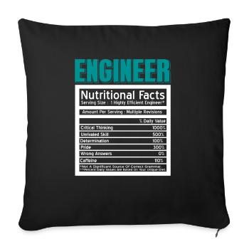 Funny Nutritional Facts Of An Engineer Cool - Sofakissenbezug 45 x 45 cm - Schwarz - Vorne