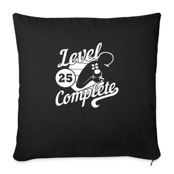 Level 25 Geburtstag Gamer - Sofakissenbezug 45 x 45 cm - Schwarz - Vorne