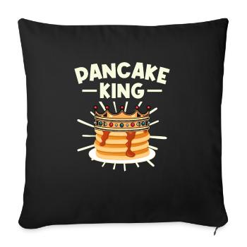 Pancake King - Sofa pillowcase 17,3'' x 17,3'' (45 x 45 cm) - black - Front