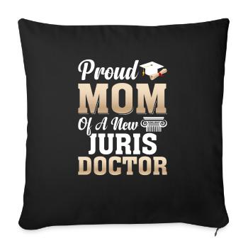 Fière mère avocate étudiante en droit - Housse de coussin décorative 45 x 45 cm - noir - Devant