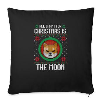 Tout ce que je veux pour Noël, c’est la chemise moon crypto - Housse de coussin décorative 45 x 45 cm - noir - Devant
