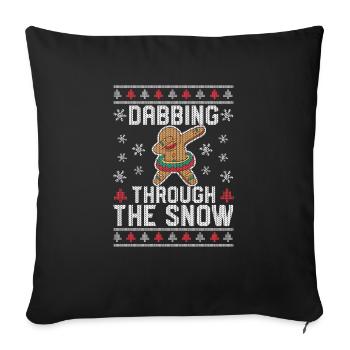 Dabing through the snow Gingerbread Man Christmas - Sofa pillowcase 17,3'' x 17,3'' (45 x 45 cm) - black - Front