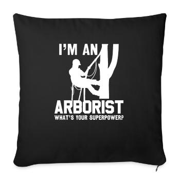 Grimpeur Arboriculteur Bûcheron Arboriculteur - Housse de coussin décorative 45 x 45 cm - noir - Devant