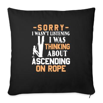 Grimpeur Arboriculteur Bûcheron Arboriculteur - Housse de coussin décorative 45 x 45 cm - noir - Devant
