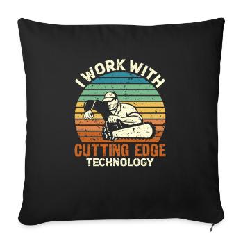 Grimpeur Arboriculteur Bûcheron Arboriculteur - Housse de coussin décorative 45 x 45 cm - noir - Devant