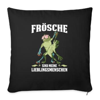 Frösche Sind Meine Lieblingsmenschen - Sofakissenbezug 45 x 45 cm - Schwarz - Vorne