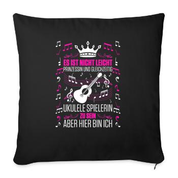 Es Ist Nicht Leicht Prinzessin Und Gleichzeitig Uk - Sofakissenbezug 45 x 45 cm - Schwarz - Vorne