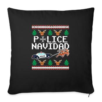 Police Navidad Ugly Christmas Reindeer Lust - Sofa pillowcase 17,3'' x 17,3'' (45 x 45 cm) - black - Front
