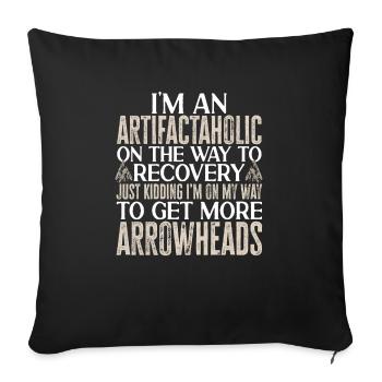 Arrowhead Hunting Arrowhead Collector - Sofa pillowcase 17,3'' x 17,3'' (45 x 45 cm) - black - Front