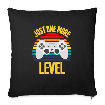 Juste un niveau de plus drôle de chemise de jeu - Housse de coussin décorative 45 x 45 cm - noir - Devant