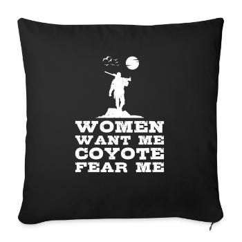 Chasseurs de coyotes - Housse de coussin décorative 45 x 45 cm - noir - Devant