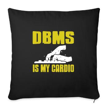 SGBD EST Mon Cardio Rétro Drôle DATA Admin T-Shirt - Housse de coussin décorative 45 x 45 cm - noir - Devant
