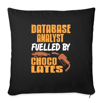 Database Analyst Fueled By Choco Lattes Retro - Sofa pillowcase 17,3'' x 17,3'' (45 x 45 cm) - black - Front