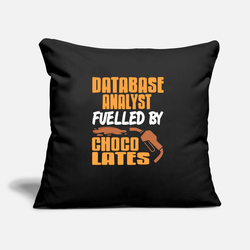 Analyste de base de données alimenté par Choco Lattes Retro Housse de coussin décorative 45 x 45 cm