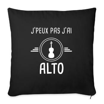 alto je peux pas j'ai alto altiste - Housse de coussin décorative 45 x 45 cm - noir - Devant