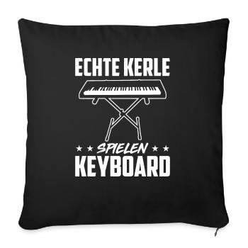 Echte Kerle Spielen Keyboard - Sofakissenbezug 45 x 45 cm - Schwarz - Vorne