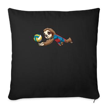 Volleyball Niedliches Faultier Jungen Mädchen - - Sofakissenbezug 45 x 45 cm - Schwarz - Vorne