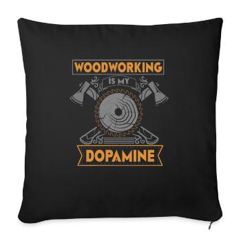 Le travail du bois est mon charpentier dopaminergique - Housse de coussin décorative 45 x 45 cm - noir - Devant