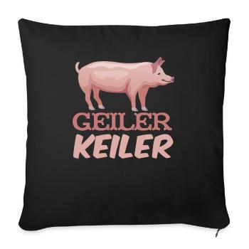 Geiler Keiler | Lustiges Wildschwein Jagd - Sofakissenbezug 45 x 45 cm - Schwarz - Vorne