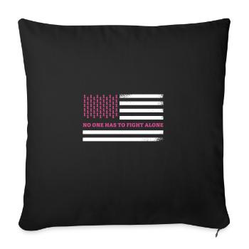 Breast cancer American flag - Sofa pillowcase 17,3'' x 17,3'' (45 x 45 cm) - black - Front