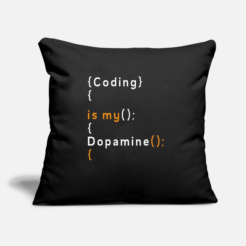 Drôle de codage est mon codeur de dopamine Housse de coussin décorative 45 x 45 cm