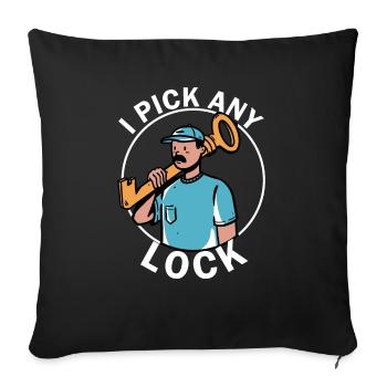 Technologie de sécurité de serrurier - Housse de coussin décorative 45 x 45 cm - noir - Devant