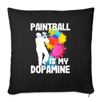 Le paintball est mon paintball drôle de dopamine - Housse de coussin décorative 45 x 45 cm - noir - Devant