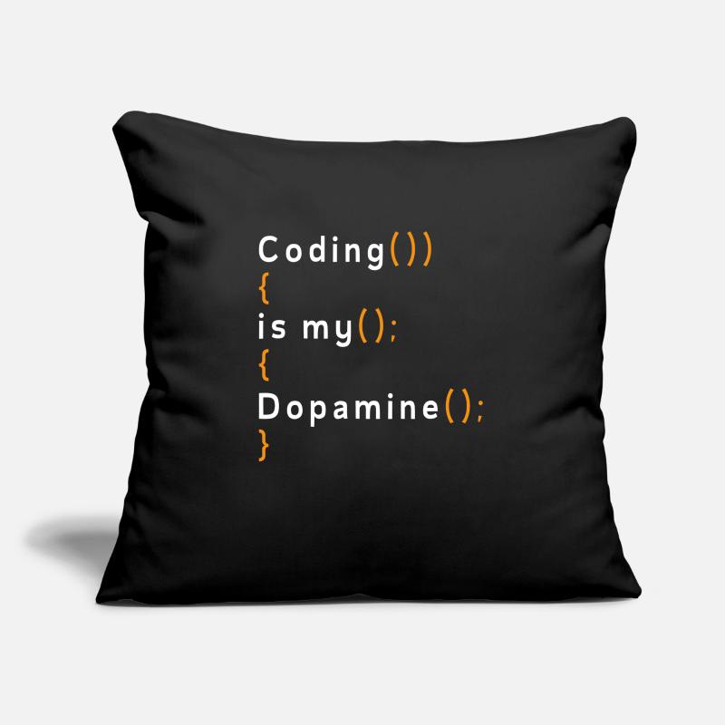 Drôle de codage est mon codeur de dopamine Housse de coussin décorative 45 x 45 cm