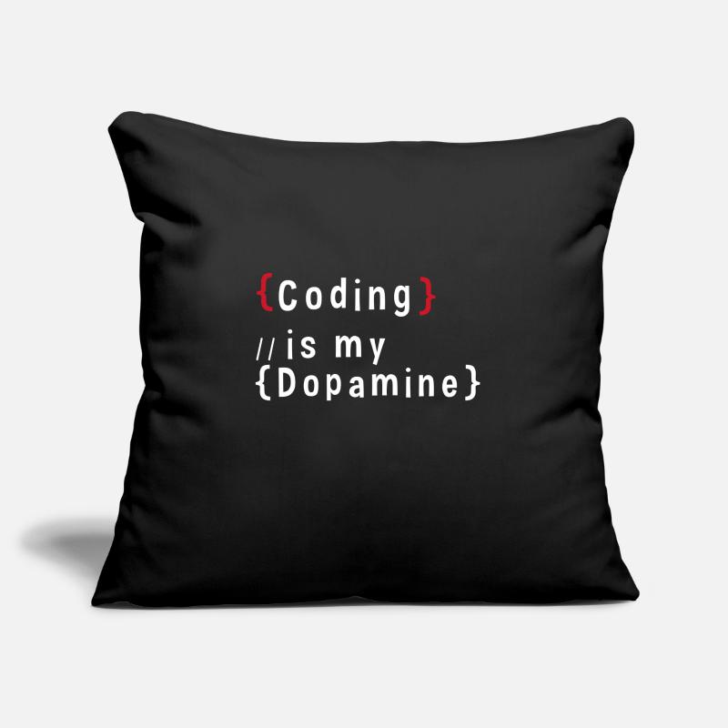 Drôle de codage est mon codeur de dopamine Housse de coussin décorative 45 x 45 cm