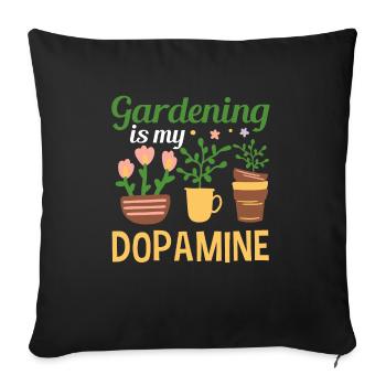Le jardinage est ma plante verte de jardin dopaminergique - Housse de coussin décorative 45 x 45 cm - noir - Devant