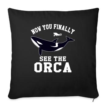 Orca Meeresbiologe Schwertwal Killerwal - Sofakissenbezug 45 x 45 cm - Schwarz - Vorne