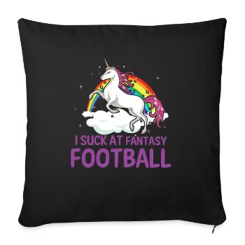 I suck at the fantasy football loser - Sofa pillowcase 17,3'' x 17,3'' (45 x 45 cm) - black - Front