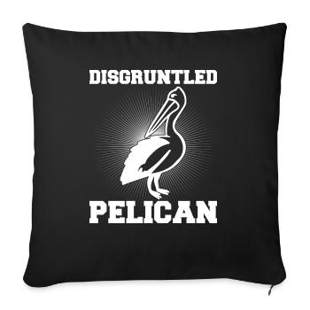 Pelican Pelicans Birds Waterfowl - Sofa pillowcase 17,3'' x 17,3'' (45 x 45 cm) - black - Front