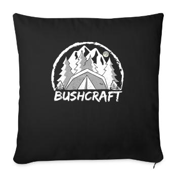 Bushcraft Survival Outdoor Wilderness Faune - Housse de coussin décorative 45 x 45 cm - noir - Devant