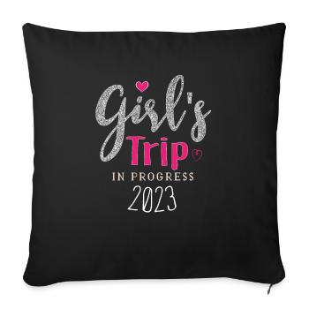 GIRLS TRIP 2023 - Housse de coussin décorative 45 x 45 cm - noir - Devant