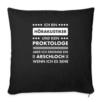 Hörakustiker I Akustiker Motiv für - Sofakissenbezug 45 x 45 cm - Schwarz - Vorne