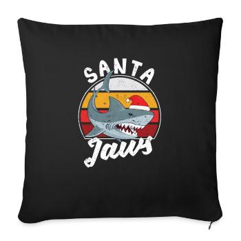 Santa Jaws Weihnachten Hai Claus Xmas PJs Angler - Sofakissenbezug 45 x 45 cm - Schwarz - Vorne