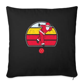 Weihnachtsmann spielt Bowling Mannschaftsspieler - Sofakissenbezug 45 x 45 cm - Schwarz - Vorne