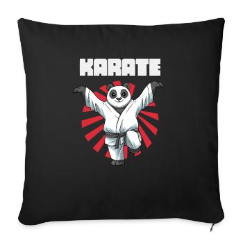 Lustiger Karate-Panda-Kranich-Kick - Sofakissenbezug 45 x 45 cm - Schwarz - Vorne