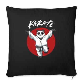 Karate Panda Crane Kick - Jungen und Mädchen - Sofakissenbezug 45 x 45 cm - Schwarz - Vorne