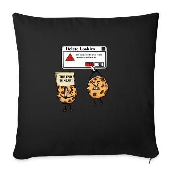 Delete Cookies das ende ist nah witzig nerd - Sofakissenbezug 45 x 45 cm - Schwarz - Vorne