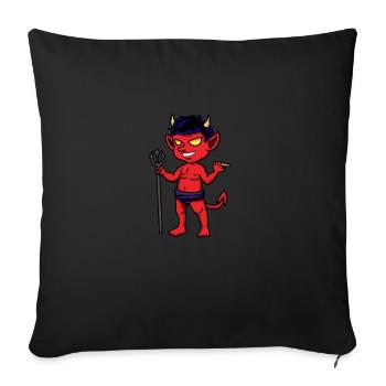 Devil Red Blue Hair Cigar Trident - Sofa pillowcase 17,3'' x 17,3'' (45 x 45 cm) - black - Front