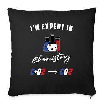 I'm expert in chemistry - Prof - Housse de coussin décorative 45 x 45 cm - noir - Devant
