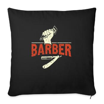 Salon de coiffure Coiffeur Coiffeur Barbier - Housse de coussin décorative 45 x 45 cm - noir - Devant