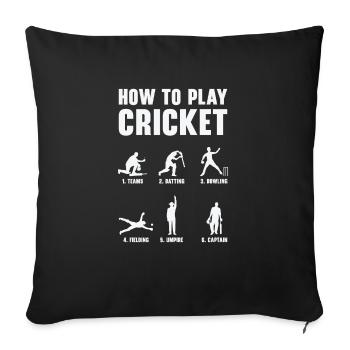 How To Play Cricket Game Cricket Player - Sofa pillowcase 17,3'' x 17,3'' (45 x 45 cm) - black - Front