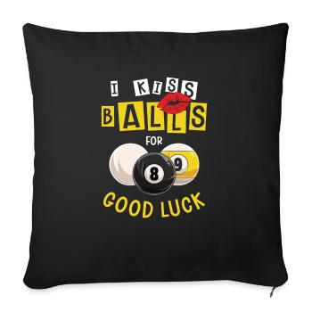 Pocketologist Billard Piscine Billard 8 Femme - Housse de coussin décorative 45 x 45 cm - noir - Devant