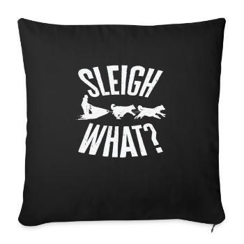 Courses de chiens de traîneau Husky Sled - Housse de coussin décorative 45 x 45 cm - noir - Devant